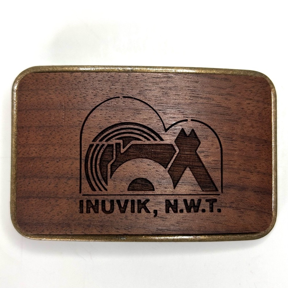 Belt Buckle (Unisex) Inuvik Northwest Territories Laserwood Card Box Included